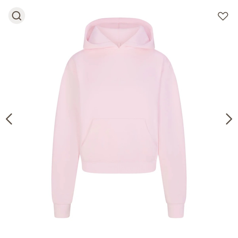 SKIMS Matching Set Cotton Fleece Hoodie & Cotton Fleece Shorts in Cherry Blossom